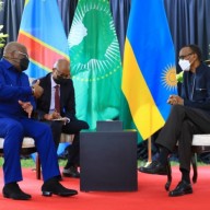 Les présidents Félix Antoine Tshisekedi et Paul Kagame en réunion bilatérale à Rubavu (Rwanda)